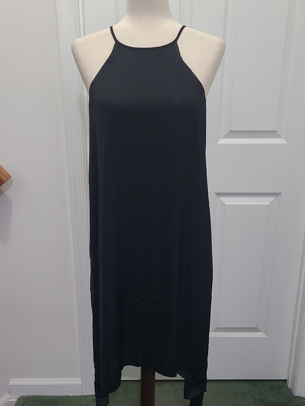 Classic Black Halter Slip Dress